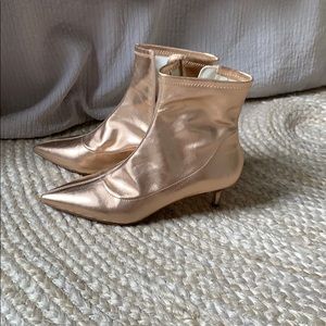 Free People Gold Booties